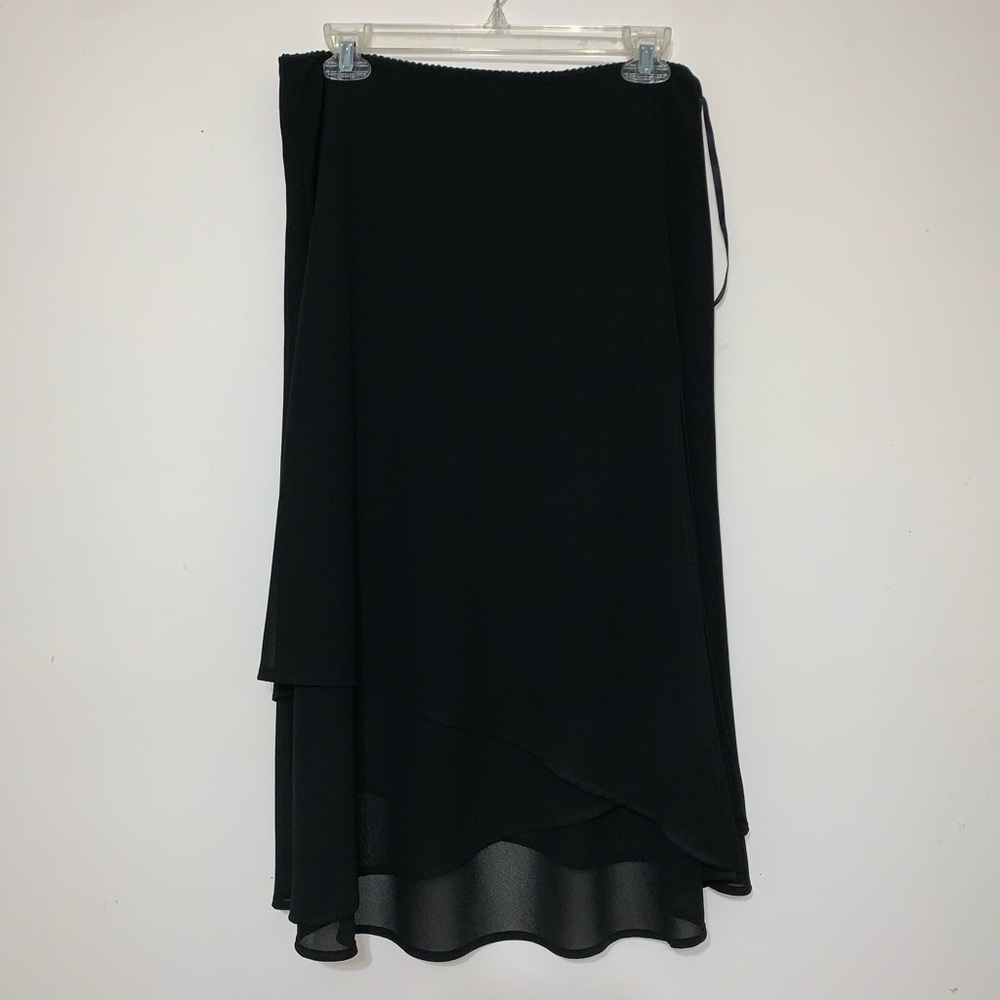 Connected Apparel Black Slit Skirt